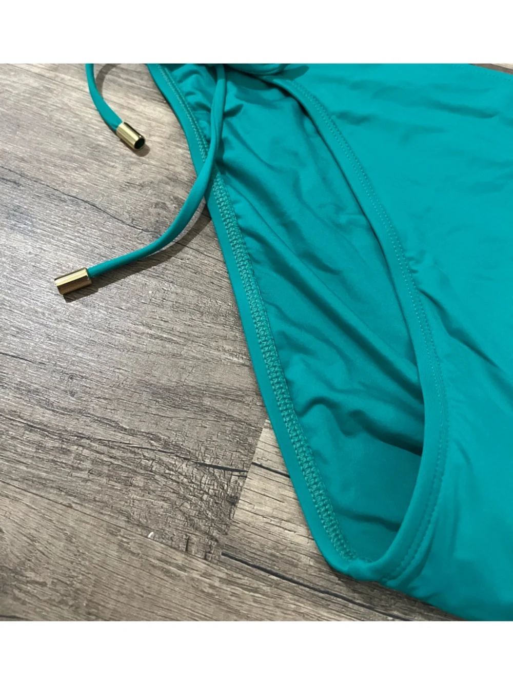 NWT La Blanca Womans Bright Green Island Goddess Side Tie Bikini Bottoms Size 14
